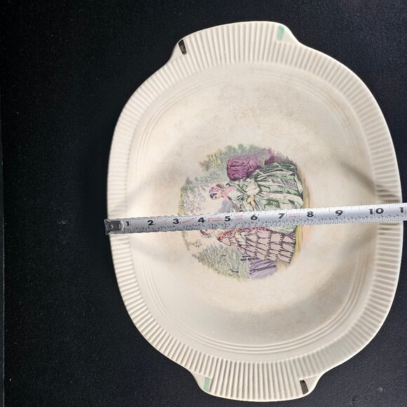 1940s Oval Salem China Serving Platter Tray Victory Post War Design - Picture 11 of 14